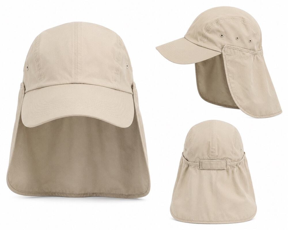 DPC Dorfman Pacific Sun Hat Beige Neck Flap Cap One Size NWT Fishing Hiking